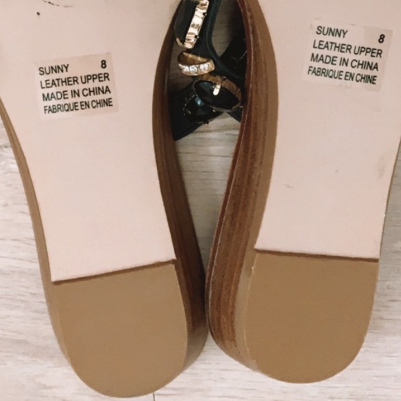 Marciano jewelled flip flop leather sandals - Picture 8 of 8